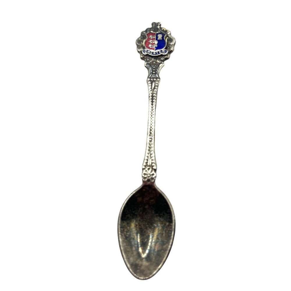 Vintage Chester Collectible Souvenir Spoon Silver Tone B48